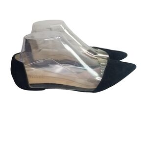 Raye Phillip black clear vinyl pointed toe flats